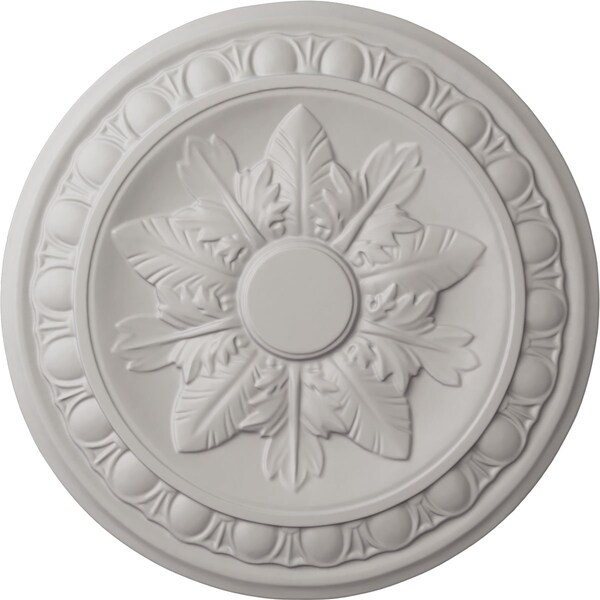Ekena Millwork Exeter Ceiling Medallion (Fits Canopies up to 3 1/8"), 17 3/4"OD x 1 1/8"P, Ultra Pure White CM17EXUWF - main